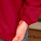 PREORDER- Levi Ribbed Quarter Zip Pullover- Red