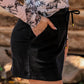 Refined Denim Stretch Skort- Black Wash