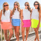 Solid Neon Yellow Skort