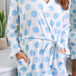 Almost Ready Ribbed Robe- Light Blue Dotty Darling