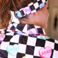 Checkered Conversation Hearts Spa Headband