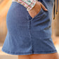 PREORDER- Refined Denim Stretch Skort- Light Wash