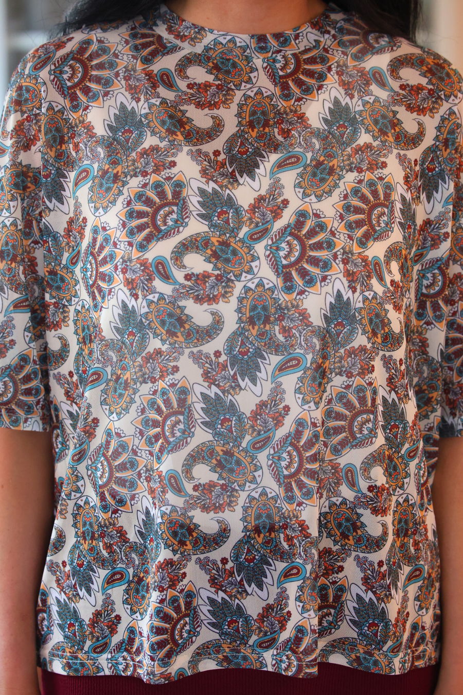 PREORDER- Emma Mesh Tee- Magnolia Paisley