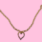 Open Heart Chain Necklace- Gold