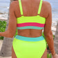 Shades of Summer Two Piece Swimsuit- Neon Lime