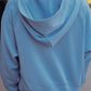Kayla Luxe Hooded Quarter Zip Pullover- Light Blue