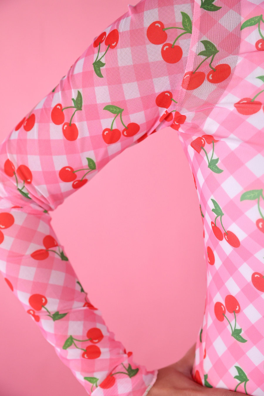 Keigan Mesh Top- Cherry Picnic