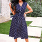 Annie Midi Zipper Dress- Navy Polka Dot