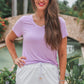 Jess Lea Basic Tee- Lavender