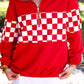 PREORDER- End Zone Checkered Pullover- Red