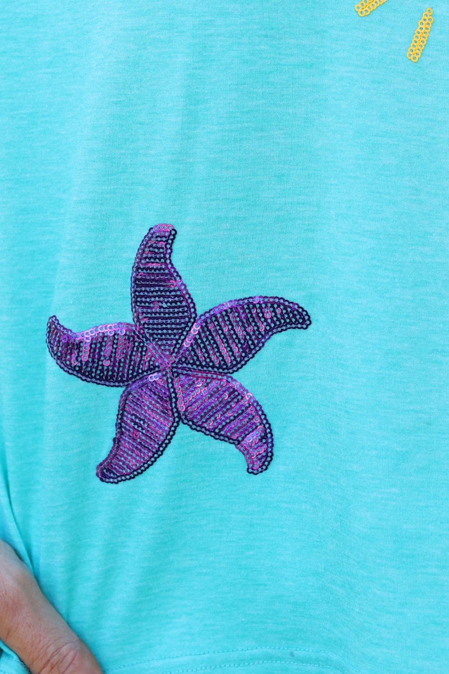 On Vacay Sequin Patch Top