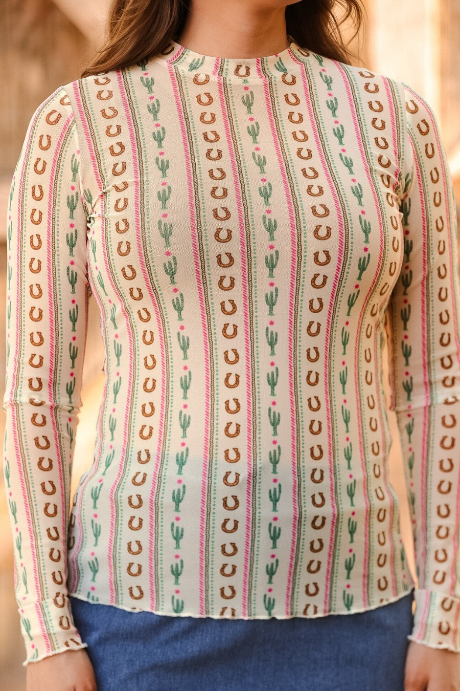 Kate Mesh Top- Western Charm