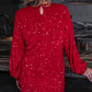 Old Flame Sequin Dress- Red