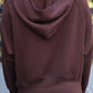 Kayla Luxe Hooded Quarter Zip Pullover- Chocolate