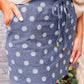 Refined Denim Stretch Skort- Polka Dot