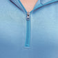 Kayla Luxe Hooded Quarter Zip Pullover- Light Blue