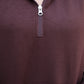 Kayla Luxe Hooded Quarter Zip Pullover- Chocolate