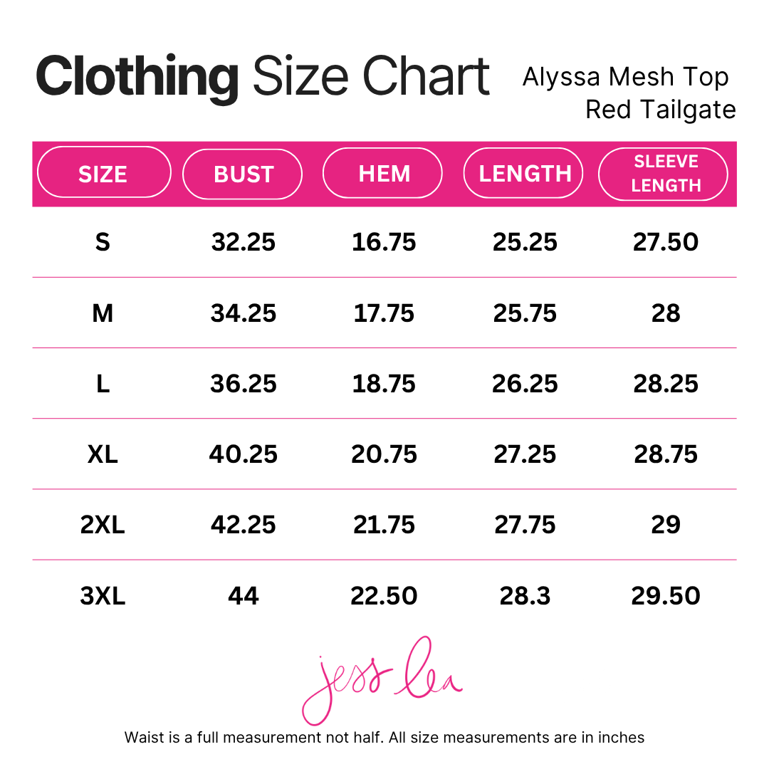 Alyssa Mesh Top- Red Tailgate