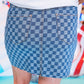 Becca Checkered Denim Skirt