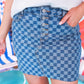 Becca Checkered Denim Skirt