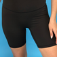 Solid Black Biker Shorts