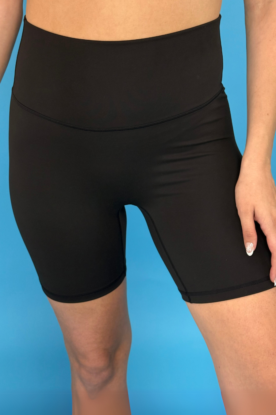 Solid Black Biker Shorts