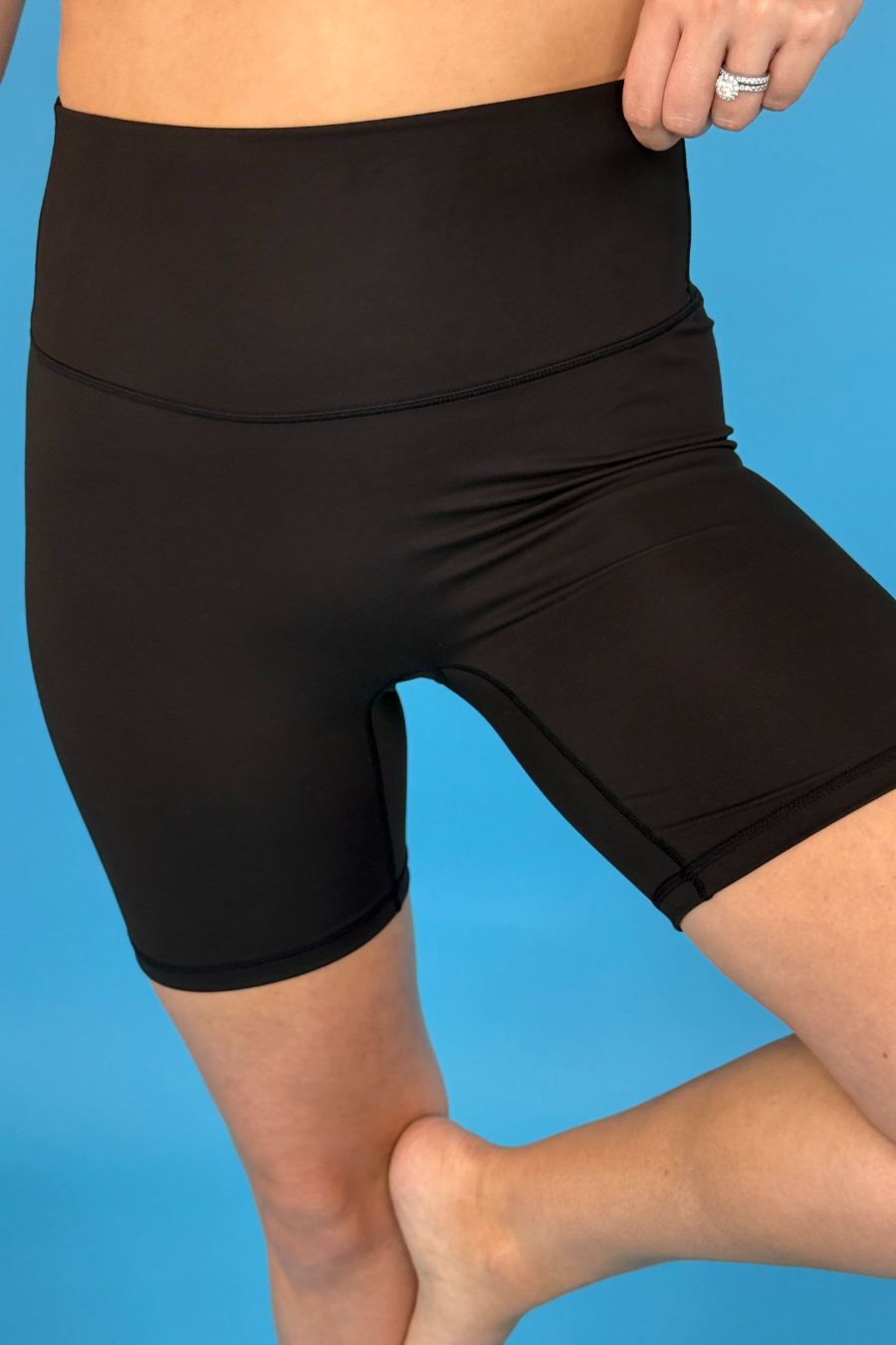 Solid Black Biker Shorts