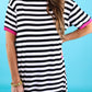 Living In Stripes Dress, Black/Pink