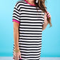 Living In Stripes Dress, Black/Pink