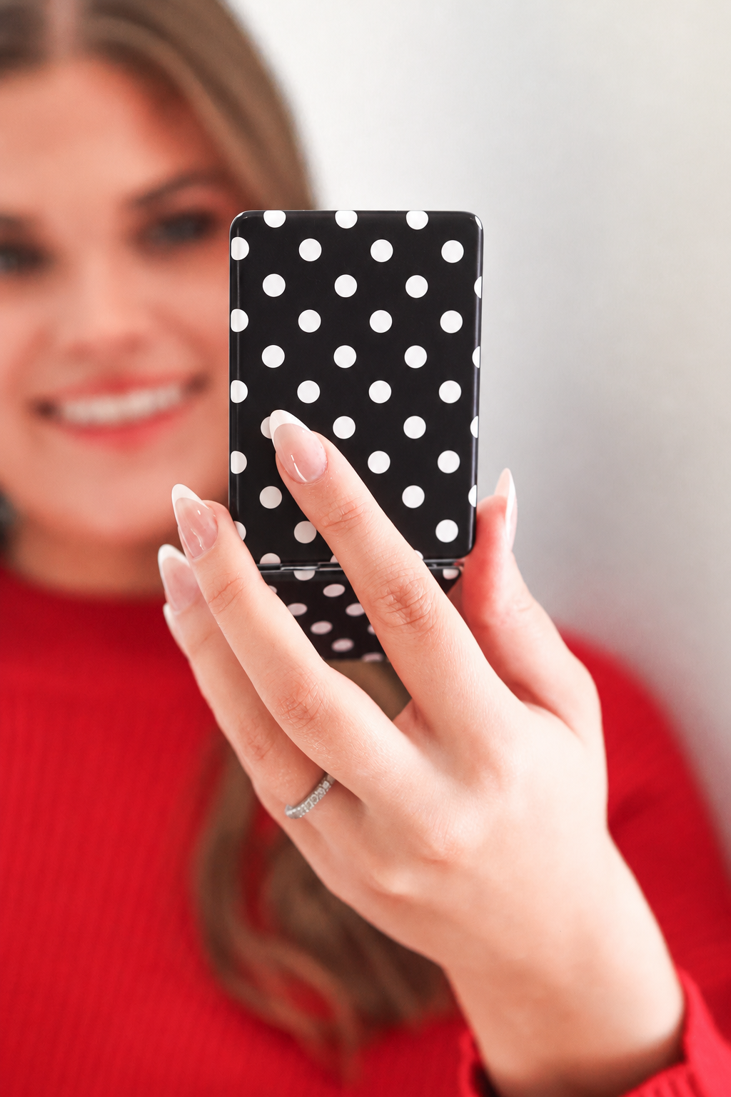 PREORDER- Compact Mirror- After Dark Polka Dot