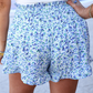 Sunny Strolls High Waisted Shorts, Blue Floral