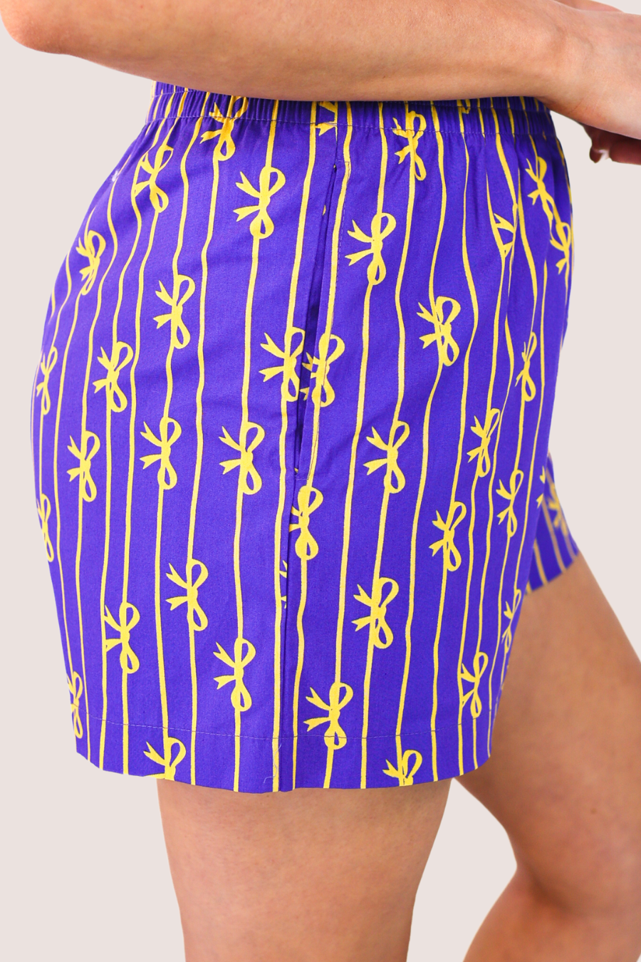 Bows And Goals Boxer Shorts- Purple/Yellow