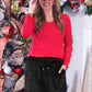 PREORDER- Brittany Basic Long Sleeve- Red