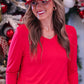 PREORDER- Brittany Basic Long Sleeve- Red