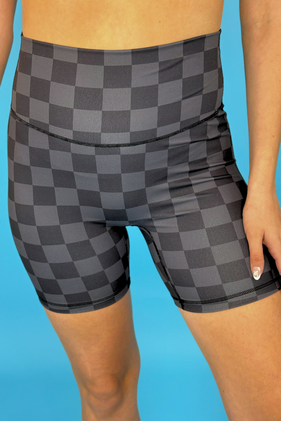 Check Back Biker Shorts