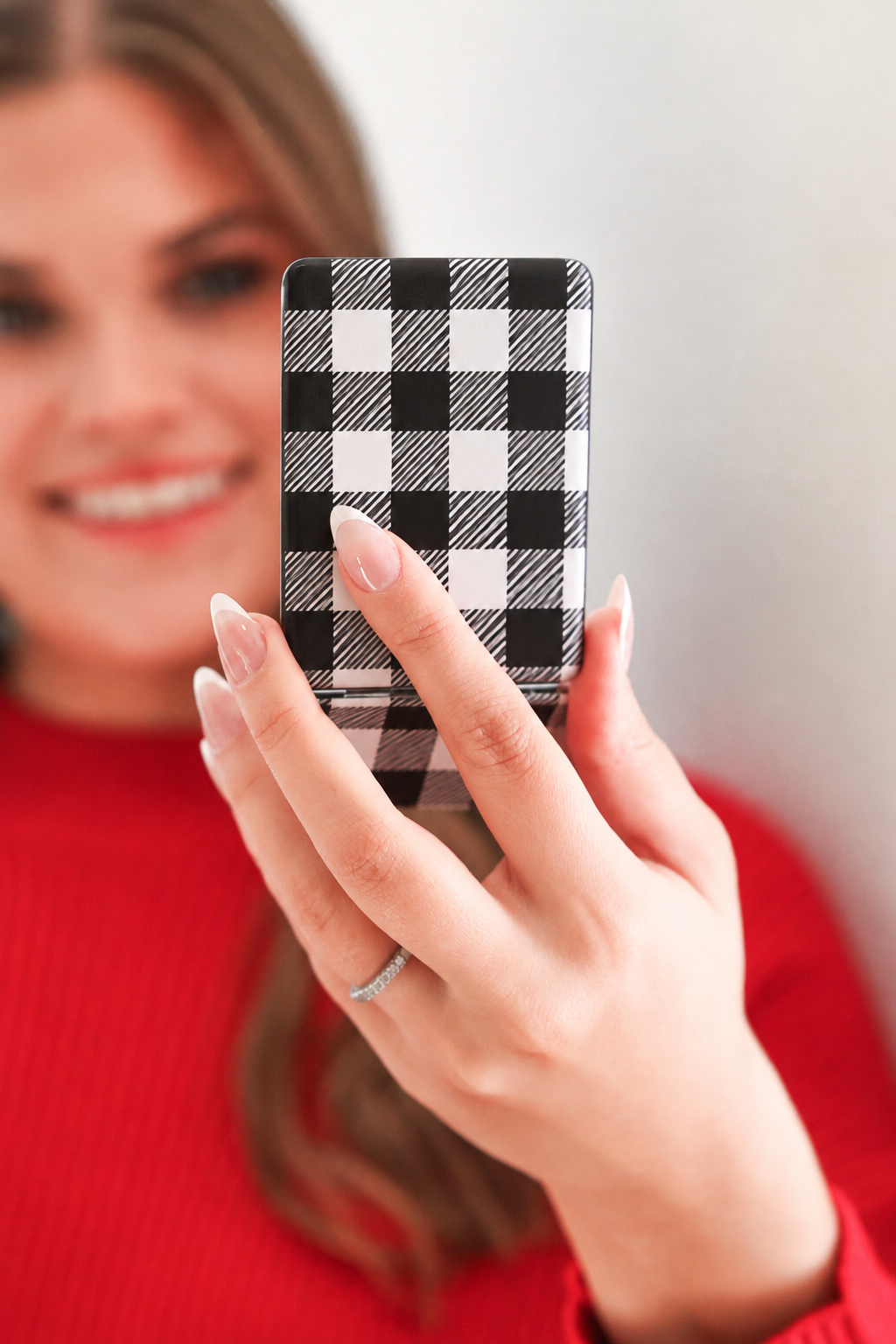 PREORDER- Compact Mirror- Black Gingham