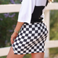 Checkerboard Mini Skirt- Black/White
