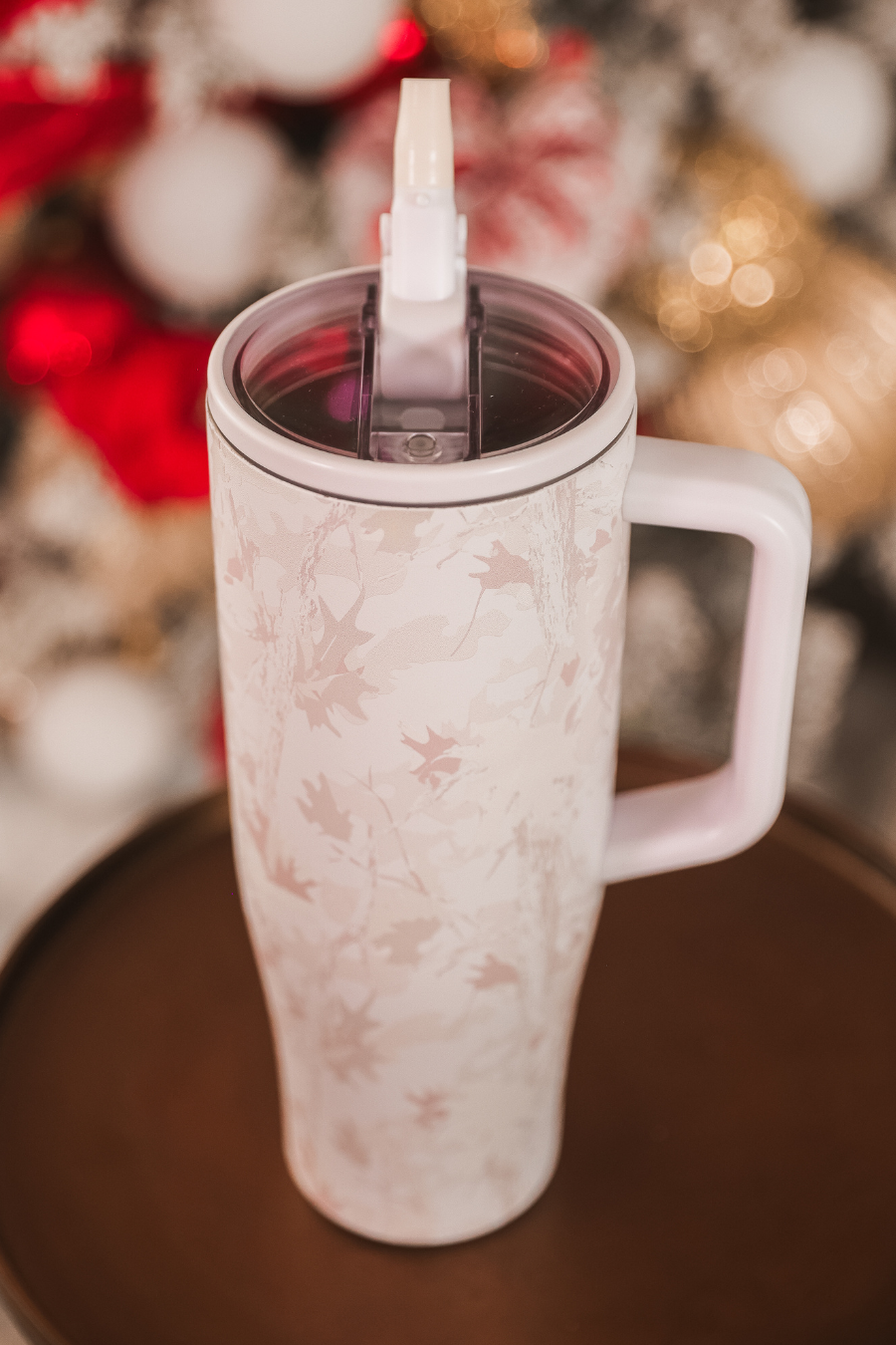 Chloe Camo Sleek Tumbler- White