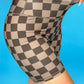 Chocolate Checkered Biker Shorts