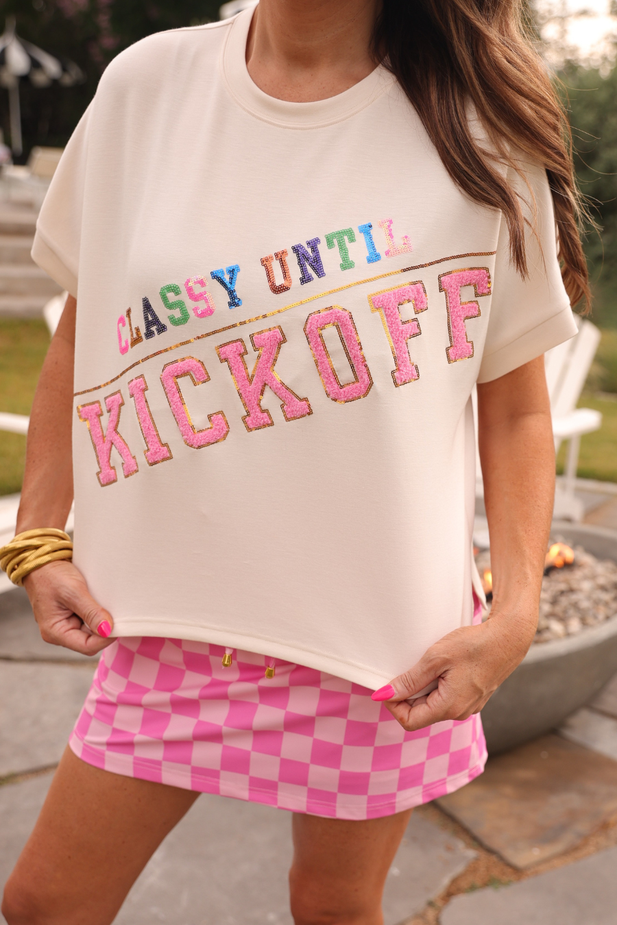 Classy Until Kickoff Luxe Top