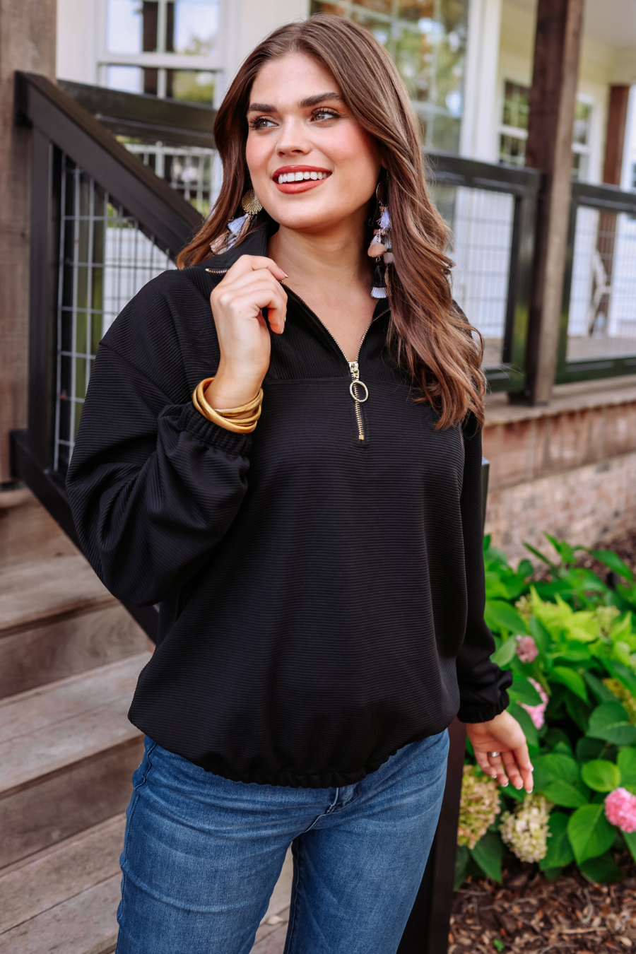 Levi Ribbed Quarter Zip Pullover