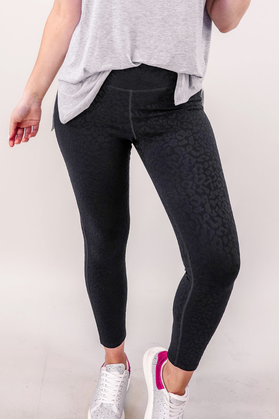 Textured Leopard Leggings