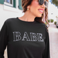 Babe Embroidered Ribbed Set