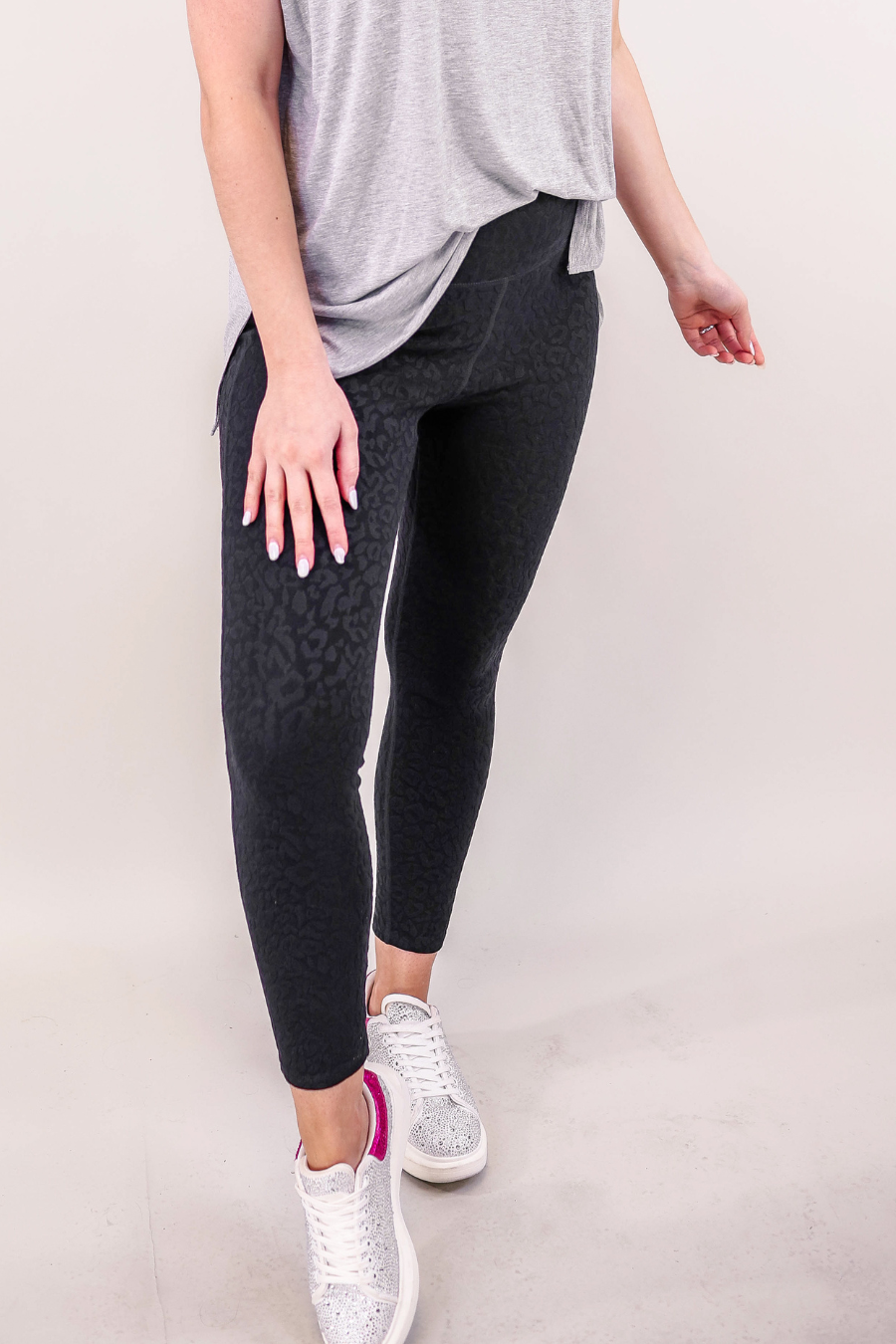 Textured Leopard Leggings