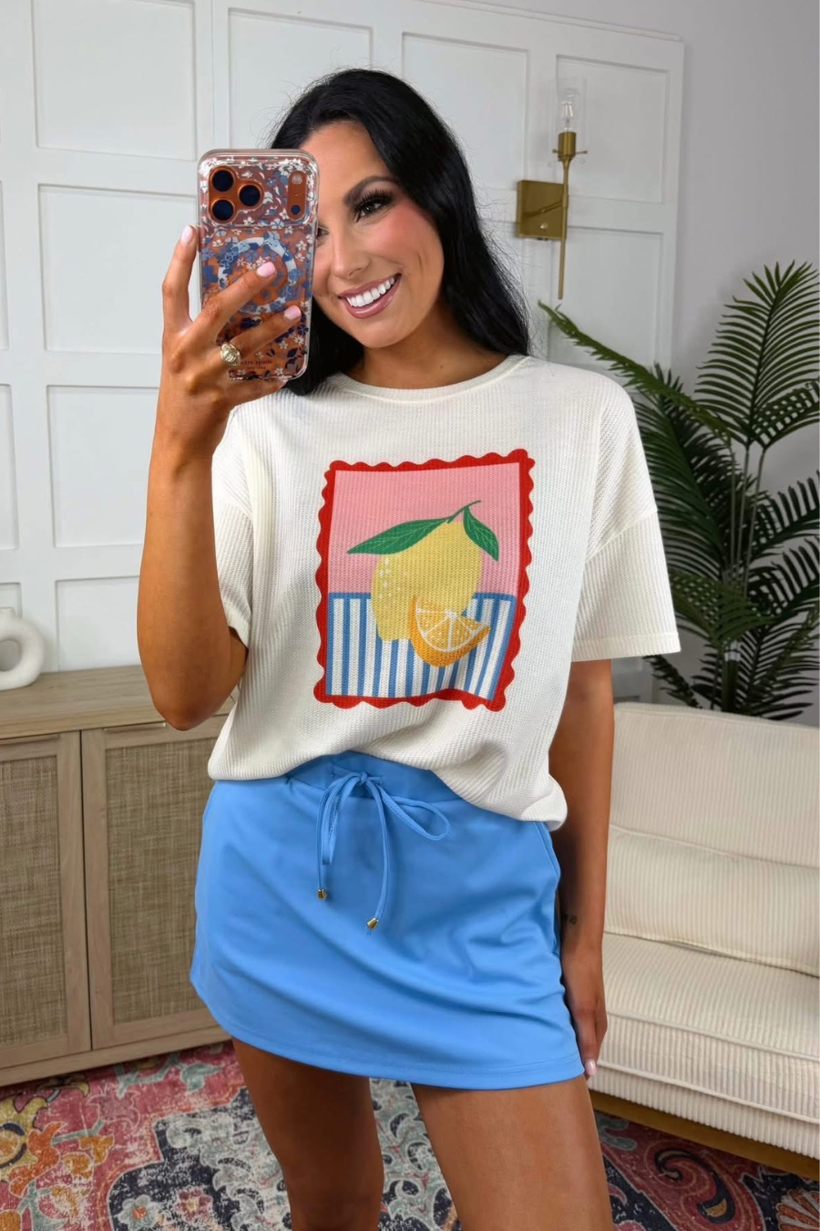 Weekend Waffle Tee- Lemon