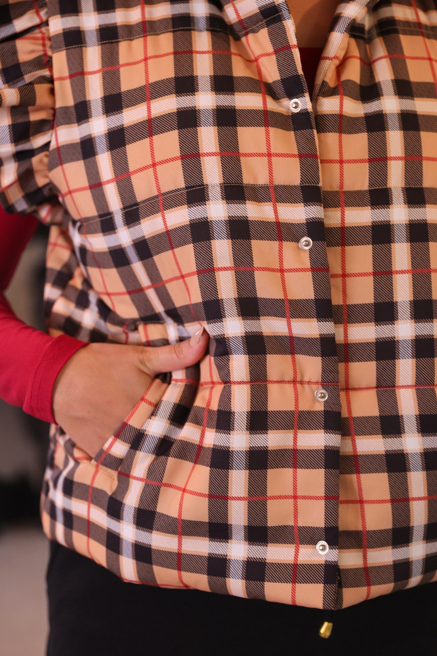 Nora Plaid Puffer Vest