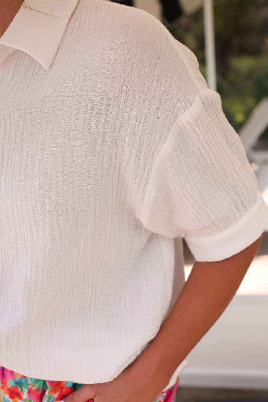 Sawyer Gauze Top, White