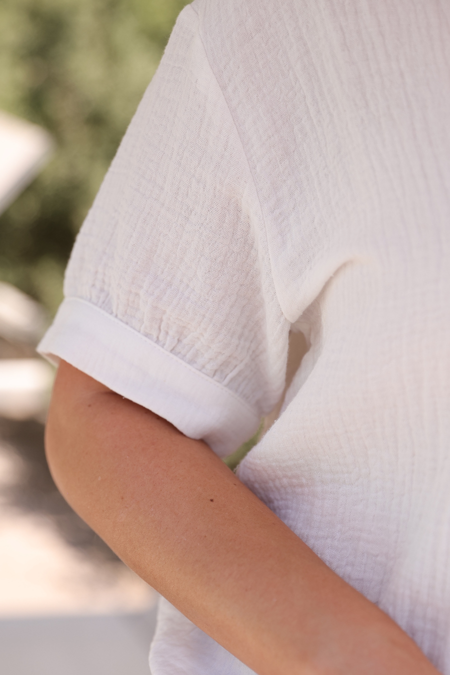 Sawyer Gauze Top, White