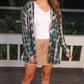 Lola Flannel Tunic Top- Green