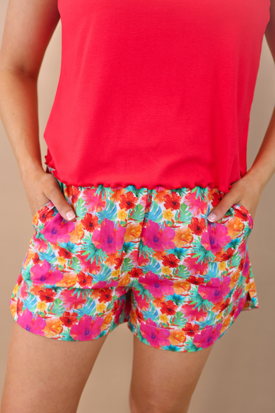 Casual Outing Shorts, Multi Tropical